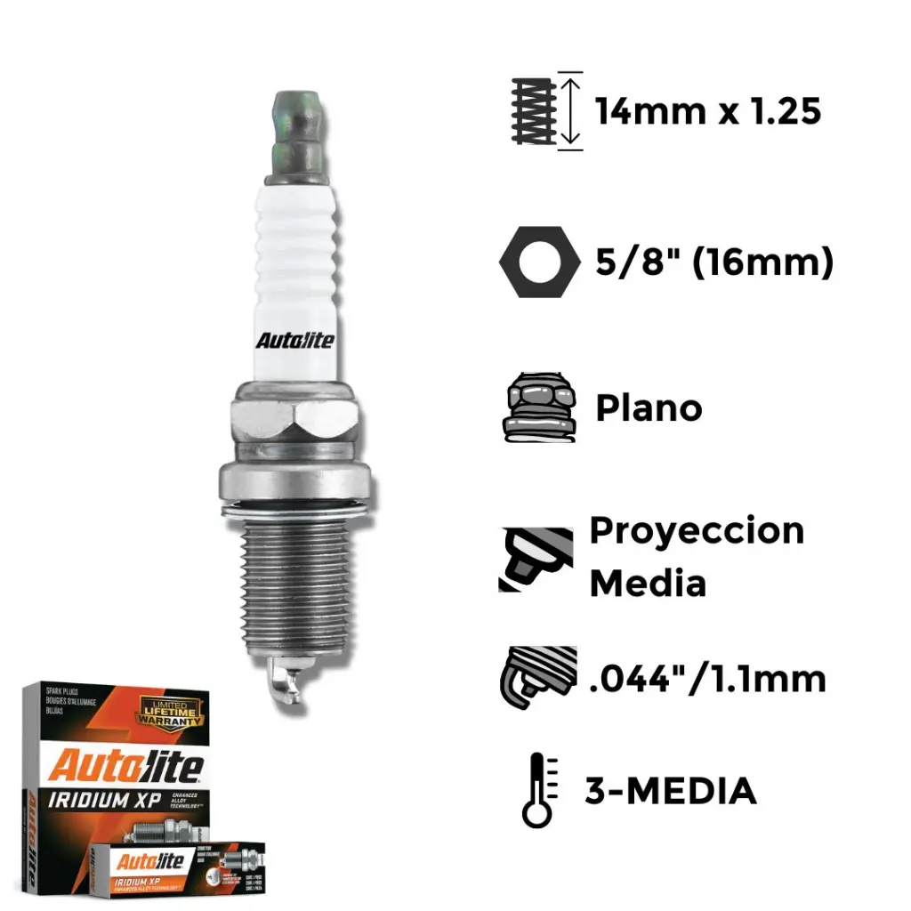 Bujías Autolite Platino Níquel Resistencia X4 - NGK BKR6ESZ-10
