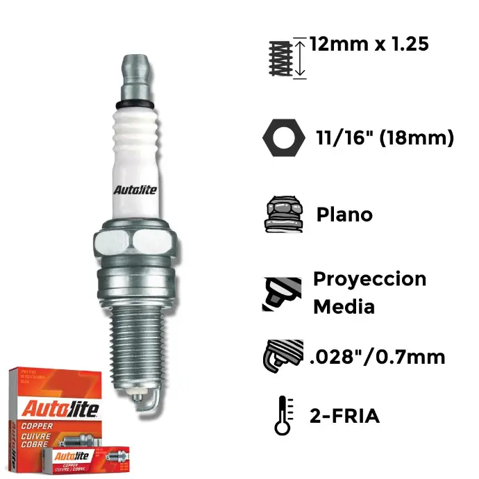 Bujías Autolite Cobre Níquel Estándar X4 - NGK BP6ES BOSCH W6D