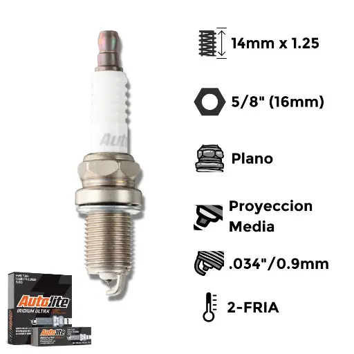 [AAI3922] Bujías Autolite Iridium Níquel X4 - NGK BKR6EKC BKR6EIX-11 BCPR7ET