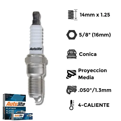 [AL-AAP104] Bujías Autolite Platino X4 - NGK BP5EFS BPR6EFS DENSO T16EPR-U