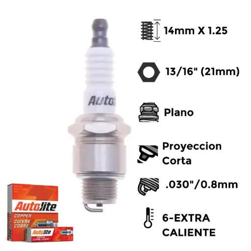 [A216] Bujías Autolite Cobre X4 - NGK BP5FS BOSCH H8B