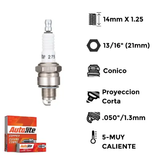 [A275] Bujías Autolite Cobre X4 - BOSCH W8BC ACEDELCO 45FFS