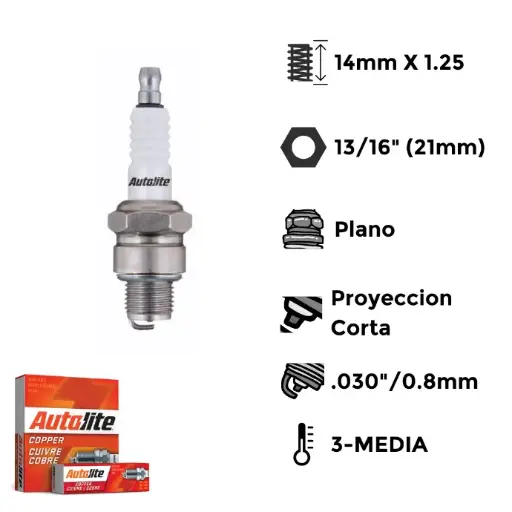 [A4093] Bujías Autolite Cobre X4 NGK B7HS - B7HVX