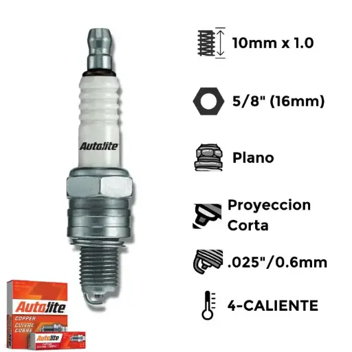 [A4194] Bujías Autolite Cobre Platino Doble X4 - NGK CR6HSA ACEDELCO S104F CHAMPION Z9Y